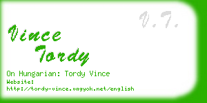 vince tordy business card